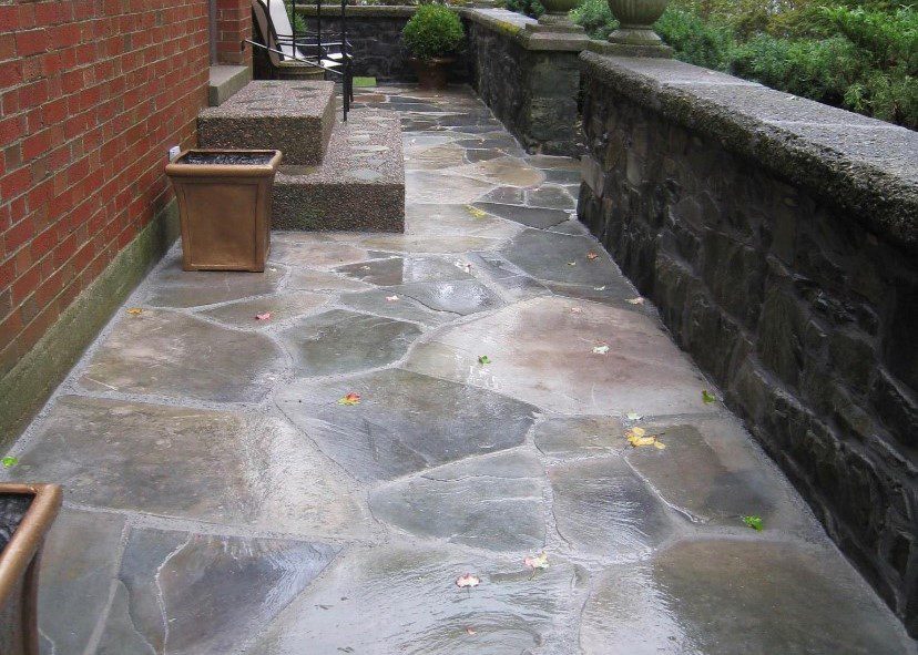 Patio made of irregular stones